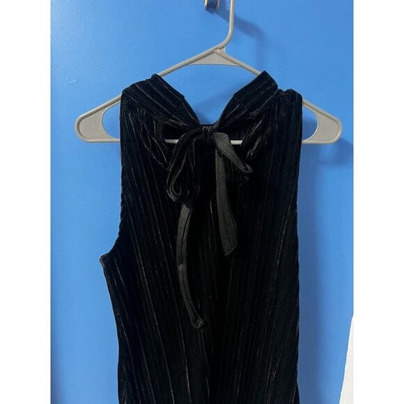 Max Studio Black Velvet Sleeveless Tie Neck Top, Y2K, WORK ATTIRE, MEDIUM - Picture 8 of 13
